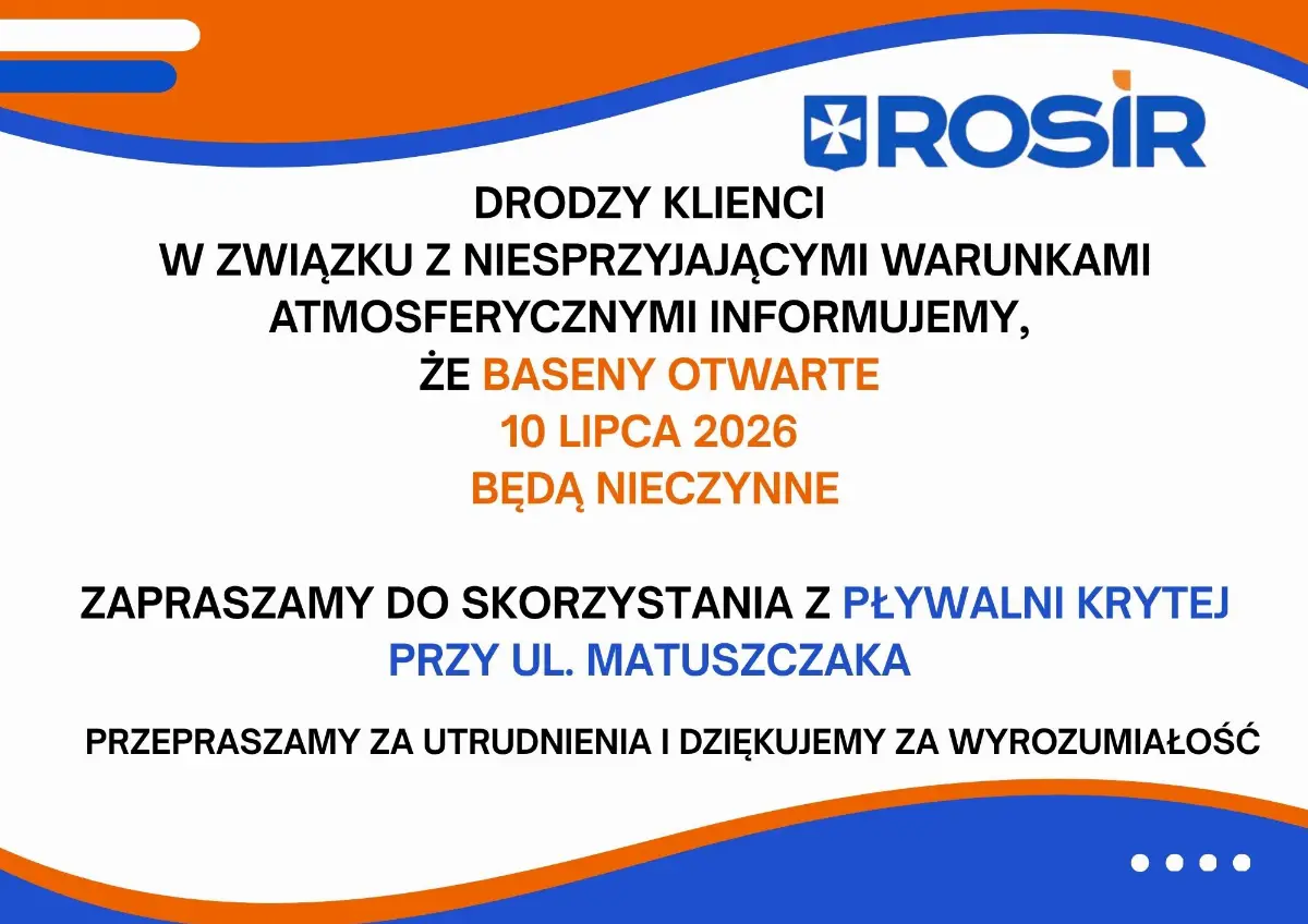 Basen otwarty 10 lipca 2026 nieczynny