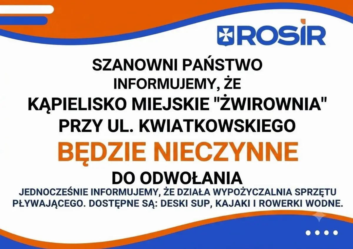 Informacje o Kąpielisku Miejskim „Żwirownia”